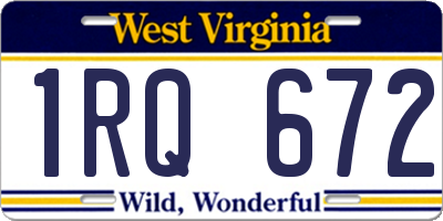 WV license plate 1RQ672
