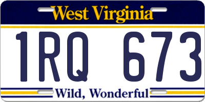 WV license plate 1RQ673
