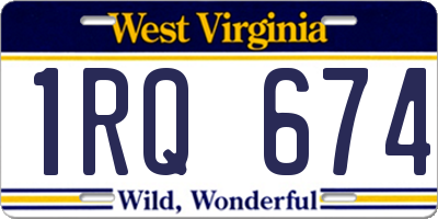 WV license plate 1RQ674