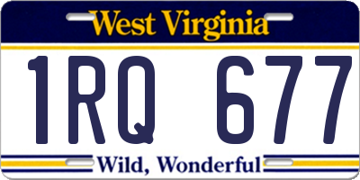 WV license plate 1RQ677
