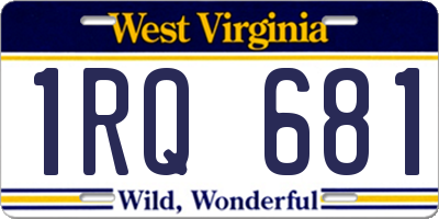 WV license plate 1RQ681