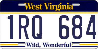 WV license plate 1RQ684