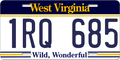 WV license plate 1RQ685