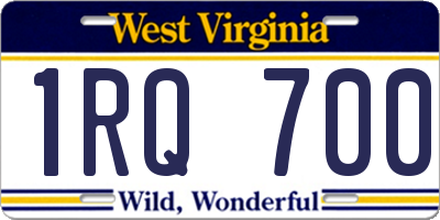 WV license plate 1RQ700