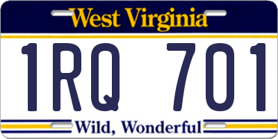 WV license plate 1RQ701