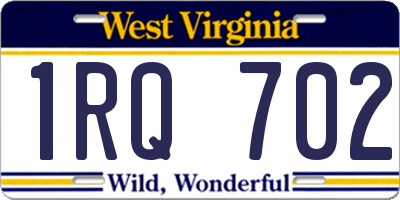 WV license plate 1RQ702