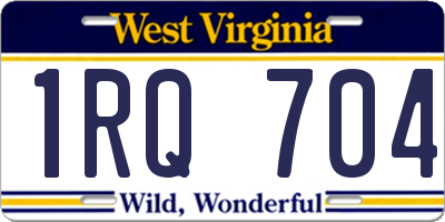 WV license plate 1RQ704