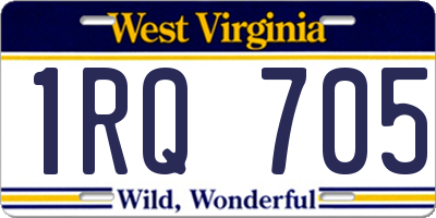 WV license plate 1RQ705
