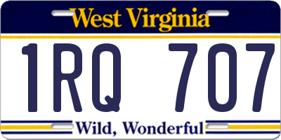 WV license plate 1RQ707
