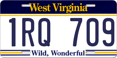 WV license plate 1RQ709