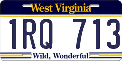 WV license plate 1RQ713