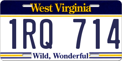 WV license plate 1RQ714