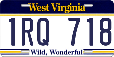 WV license plate 1RQ718