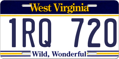 WV license plate 1RQ720