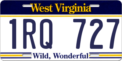 WV license plate 1RQ727
