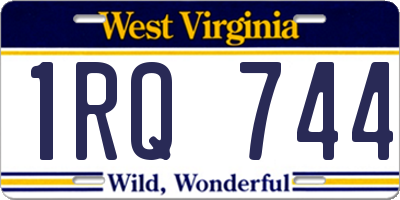 WV license plate 1RQ744