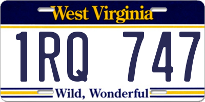 WV license plate 1RQ747