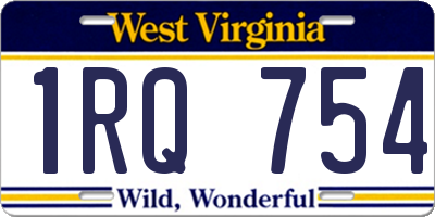 WV license plate 1RQ754