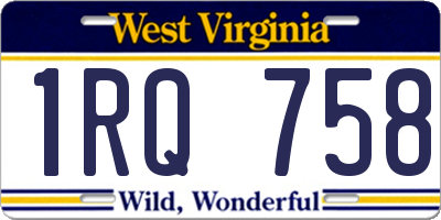 WV license plate 1RQ758