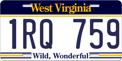WV license plate 1RQ759