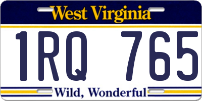 WV license plate 1RQ765