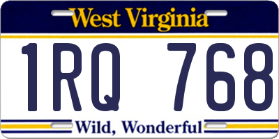 WV license plate 1RQ768