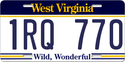 WV license plate 1RQ770