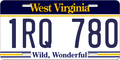WV license plate 1RQ780