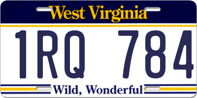WV license plate 1RQ784