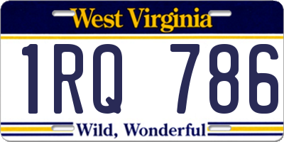 WV license plate 1RQ786