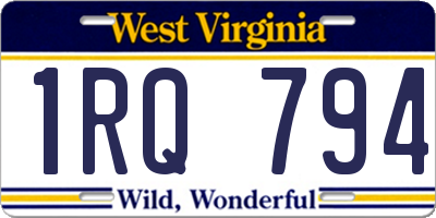 WV license plate 1RQ794