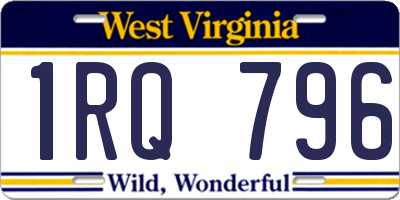 WV license plate 1RQ796