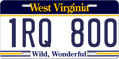 WV license plate 1RQ800