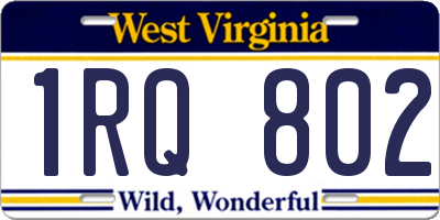 WV license plate 1RQ802