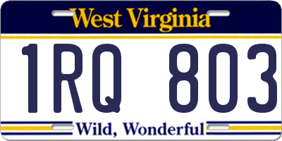 WV license plate 1RQ803