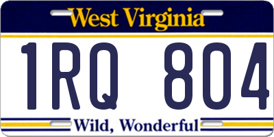 WV license plate 1RQ804