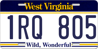 WV license plate 1RQ805
