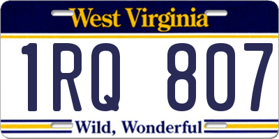 WV license plate 1RQ807