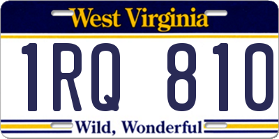 WV license plate 1RQ810