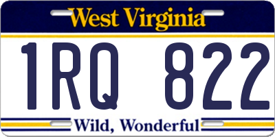 WV license plate 1RQ822