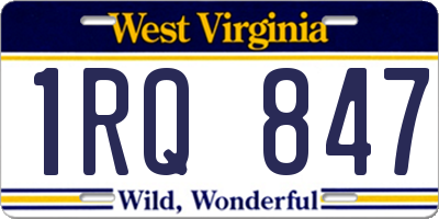 WV license plate 1RQ847