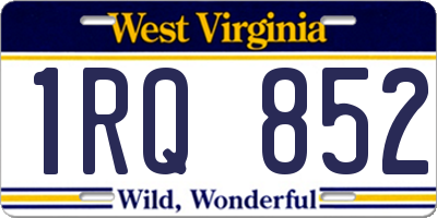 WV license plate 1RQ852