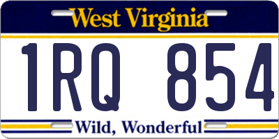 WV license plate 1RQ854