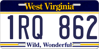 WV license plate 1RQ862
