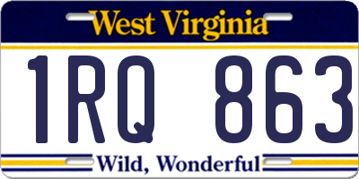 WV license plate 1RQ863