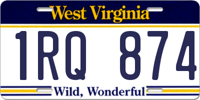 WV license plate 1RQ874