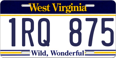 WV license plate 1RQ875