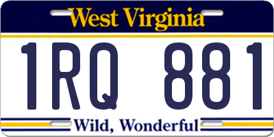WV license plate 1RQ881
