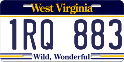 WV license plate 1RQ883