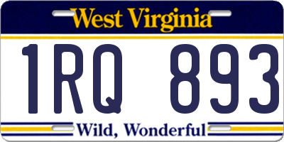 WV license plate 1RQ893